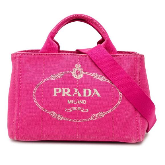 prada Handbags - Pre Loved prada Canvas Tote Bag Women Pink Satchel